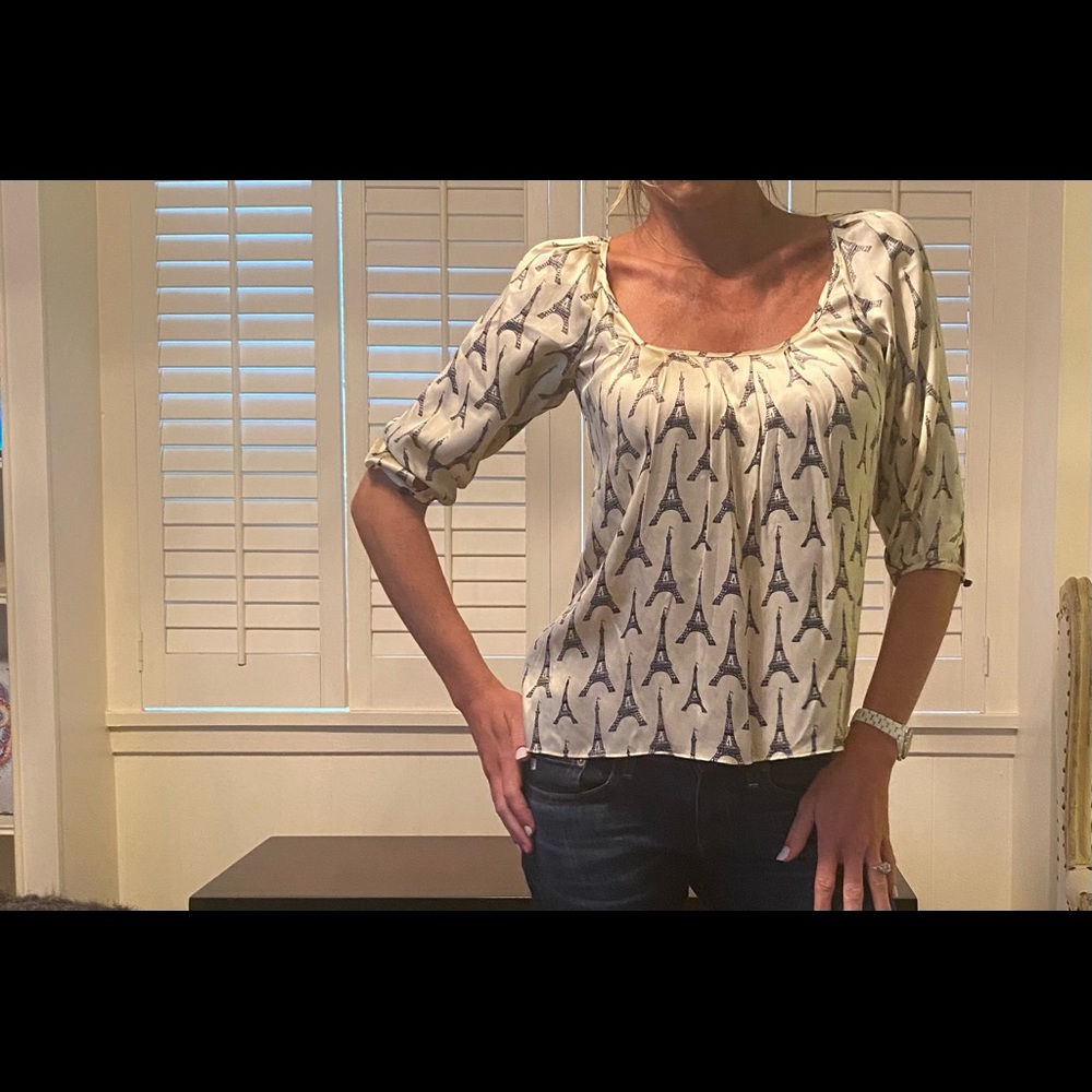 Alice & Trixie silk Eiffel Tower top